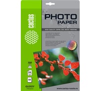 Фотобумага для струйной печати Cactus А4, 200г/м2, 50 листов, белая, глянцевая CS-GA420050 805820