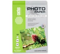 Фотобумага для струйной печати Cactus А3, 100г/м2, 20 листов, белая, матовая, самоклеящаяся CS-MSA310020 805866