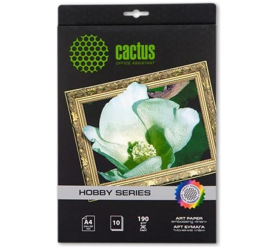 Фотобумага для струйной печати Cactus А4, 190г/м2, 10 листов, белая, матовая CS-DA419010L 805812 1