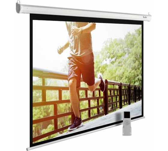 Настенно-потолочный рулонный экран Cactus MotoExpert 16:10, 175x280 см, белый, моторизованный привод CS-PSME-280X175-WT 407868 1