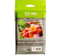 Фотобумага для струйной печати Cactus А6, 180г/м2, 50 листов, белая, глянцевая CS-GA618050ED 487573