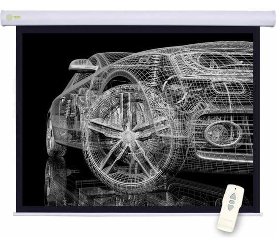 Настенно-потолочный рулонный экран Cactus Motoscreen 1:1, 150x150 см, моторизованный привод CS-PSM-150X150 359059 1