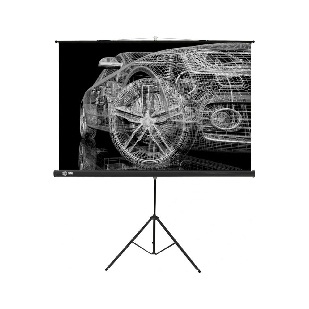 Напольный рулонный экран Cactus Triscreen 16:9, 124.5x221 см, черный CS ...