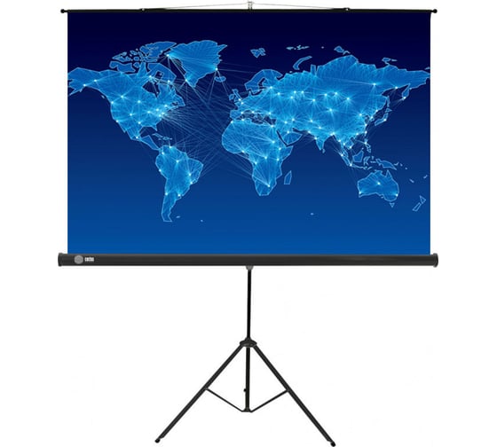 Напольный рулонный экран Cactus Triscreen 1:1, 150x150 см, черный CS-PST-150X150 359021 1