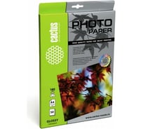 Фотобумага для струйной печати Cactus А4, 180г/м2, 50 листов, белая, глянцевая CS-GA418050 257664