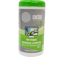 Влажные салфетки для экранов и оптики Cactus туба 100 шт. CS-T1001E 289994