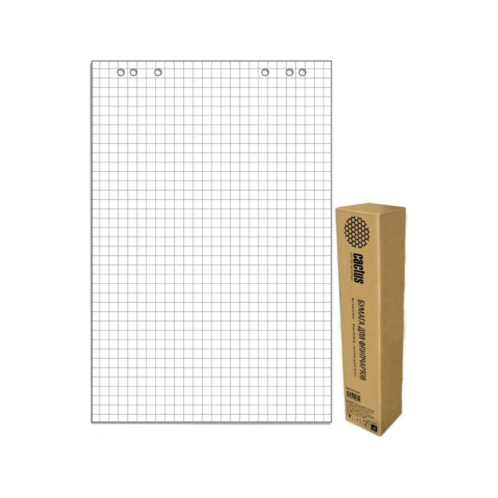 Блок бумаги для флипчартов CS-PFC20S-5 Cactus 67.5x98 см, клетка, 20 л ...