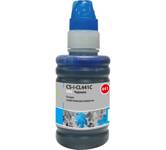 Чернила Cactus для Canon pixma mg2140/mg3140 голубой, 100 мл CS-I-CL441C 845567 1