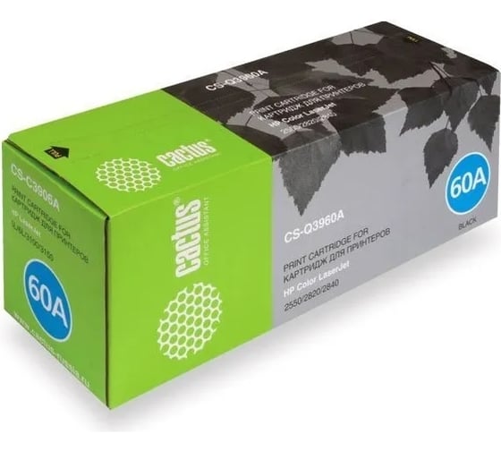 Лазерный картридж Cactus q3960a черный, 5000 страниц, для hp lj 2550/2550l/2550ln/2550n CS-Q3960AR 1099255 1
