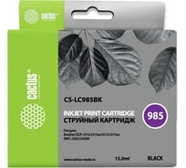 Струйный картридж для brother dcpj315w/dcpj515w/mfcj265w Cactus черный 15 мл CS-LC985BK 807013