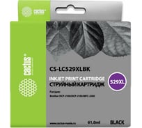 Струйный картридж для brother dcp-j100/j105/j200 Cactus черный 61 мл CS-LC529XLBK 982068