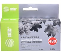 Струйный картридж для canon pixma tr7540/tr8540/ts6140/ts8140 Cactus черный 24.4 мл CS-PGI480XXLBK 1077837