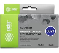 Струйный картридж для epson stylus photo r270/290/rx590 Cactus t0821 черный 13.8 мл CS-EPT0821 690129