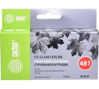 Струйный картридж для canon pixma tr7540/tr8540/ts6140/ts8140 Cactus черный 12 мл CS-CLI481XXLBK 1077911