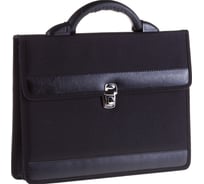 Портфель OfficeSpace Pelso ткань, черный, 2 отделения, металлический замок По_ТК_685