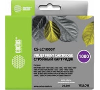 Струйный картридж Cactus желтый, 20 мл, для brother dcp 130c/330с/mfc-240c/5460cn CS-LC1000Y 790433