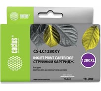 Струйный картридж Cactus желтый, 16.6 мл, для brother mfc-j6510/6910dw CS-LC1280XY 807004