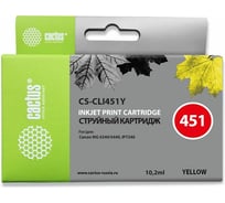 Струйный картридж Cactus желтый, 10.2 мл, для canon mg6340/5440/ip7240 CS-CLI451Y 807039