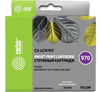 Струйный картридж Cactus желтый, 20 мл, для brother mfc-260c/235c/dcp-150c/135c CS-LC970Y 807012