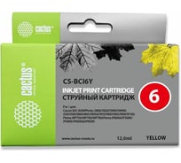 Струйный картридж CS-BCI6Y желтый, 12 мл, для canon s800/s820/s900/s9000/i550/i560/i860/i865/i Cactus 690081