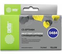 Струйный картридж Cactus t0484 желтый, 14.4 мл, для epson stylus photo r200/r220/r300/r320 CS-EPT0484 727346