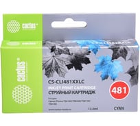 Струйный картридж Cactus голубой, 12 мл, для canon pixma tr7540/tr8540/ts6140/ts8140 CS-CLI481XXLC 1077913