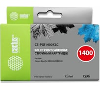 Струйный картридж Cactus синий, 12 мл, для canon mb2050/mb2350/mb2040/mb2340 CS-PGI1400XLC 338935