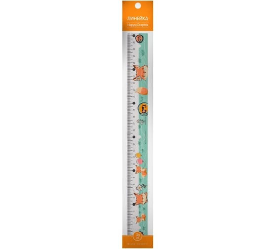 Пластиковая линейка с антискользящими вставками Bruno Visconti HappyGraphix 30 см 45-0016/01