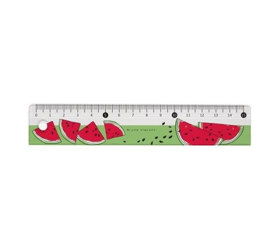 Пластиковая линейка с волнистым краем Bruno Visconti HappyGraphix Fresh&fruity 15 см 45-0012/07