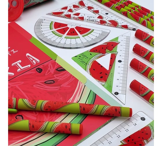 Пластиковый транспортир Bruno Visconti HappyGraphix Fresh & fruity Арбуз 45-0020/01