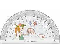 Пластиковый транспортир Bruno Visconti HappyGraphix Девочка и кролик 45-0020/02