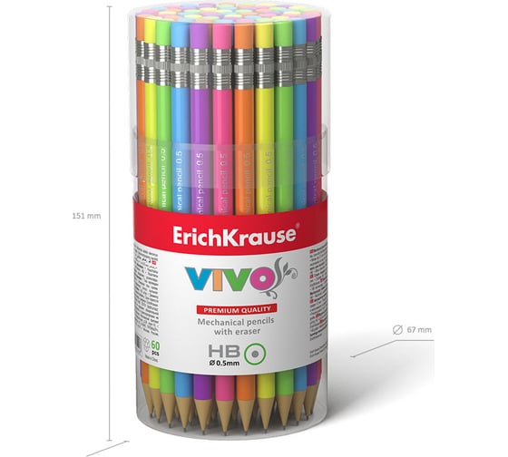 Механический карандаш ErichKrause Vivo 0.5 мм, НВ 45023