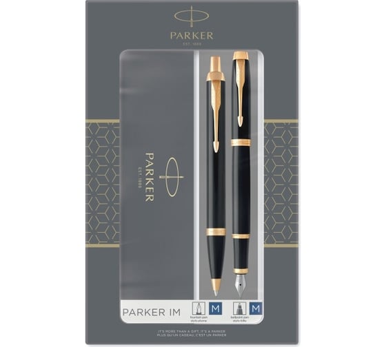 Подарочный набор Parker IM Core - Black GT, ручка перьевая+ручка шариковая 2093216