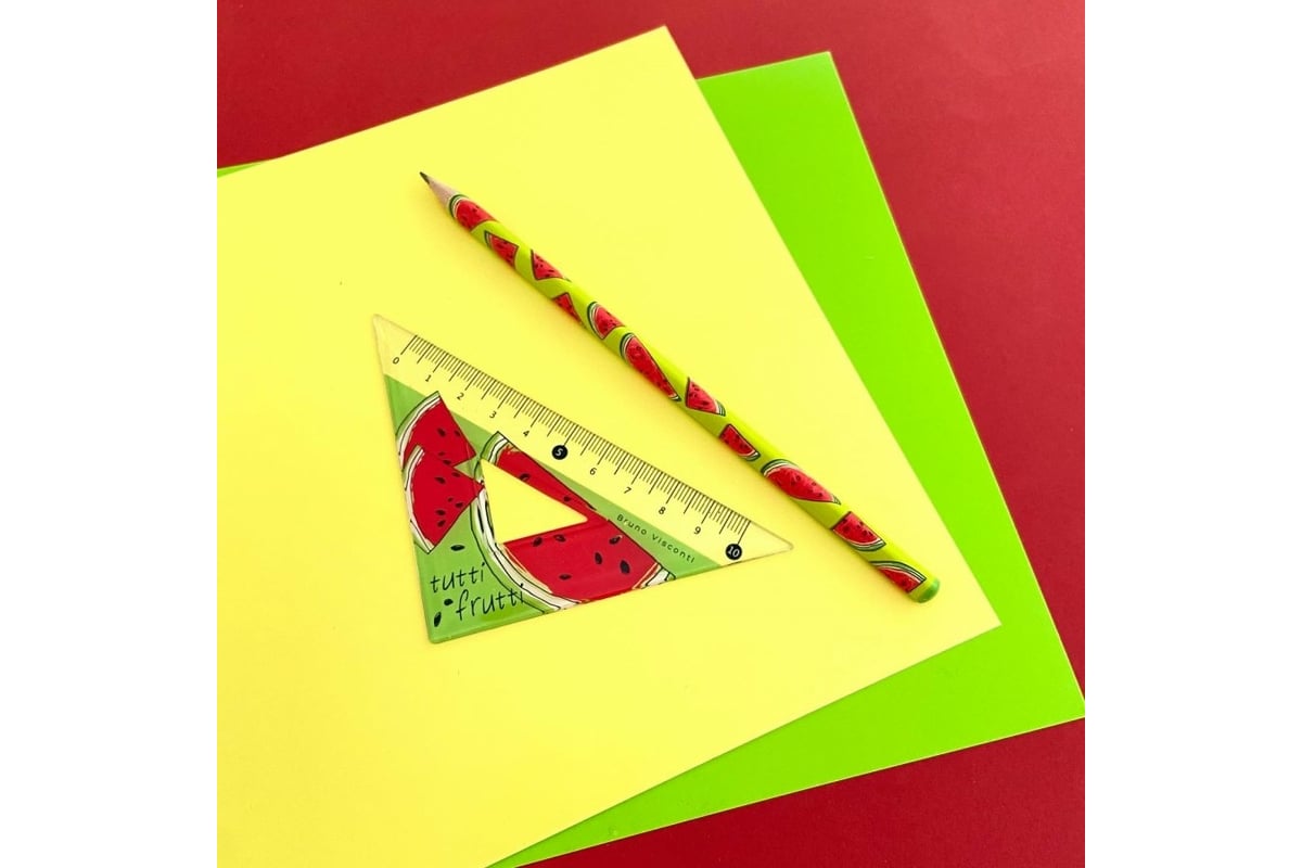 Пластиковый треугольник Bruno Visconti HappyGraphix Арбуз 45 градусов ...