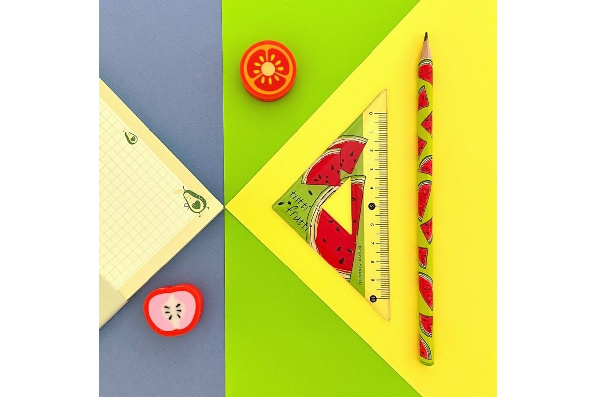 Пластиковый треугольник Bruno Visconti HappyGraphix Арбуз 45 градусов ...