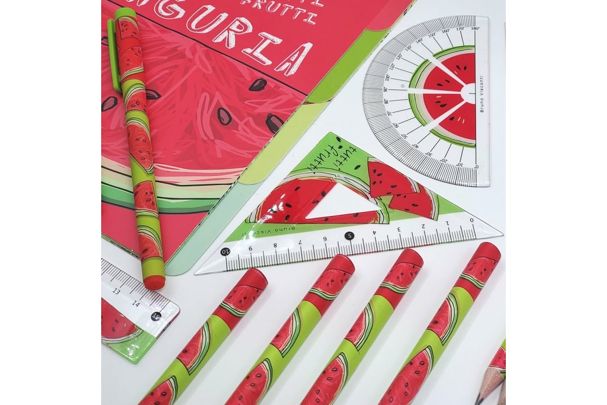Пластиковый треугольник Bruno Visconti HappyGraphix Арбуз 45 градусов ...