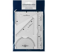 Набор измерительных инструментов Bruno Visconti транспортир, линейка, два угольника Graphix Mini 45-0004
