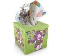 Бумажные салфетки-выдергушки WORLD CART Единорог ХИППИ с рисунком 3-х слойные, 56 шт HPP-02/зеленый