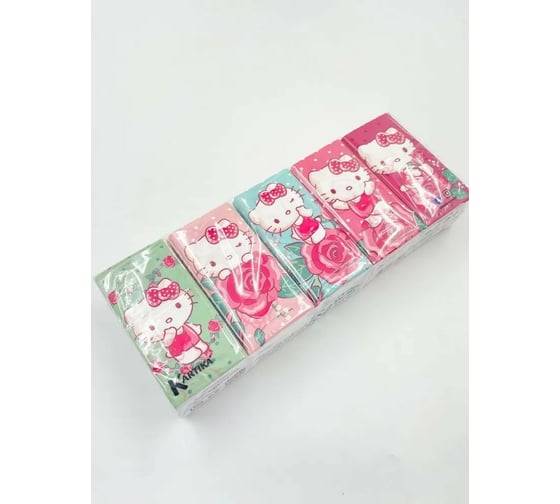 Бумажные платочки WORLD CART Hello Kitty 4-х слойные, 1 шт KGHLK-HS-01/штучка