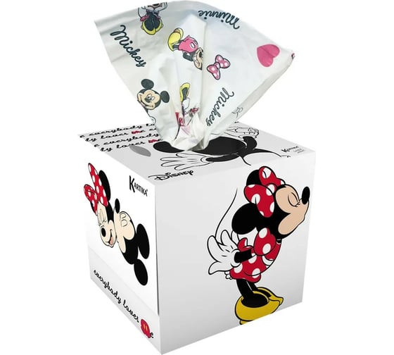 Бумажные салфетки WORLD CART набор выдергушки Микки Маус с рисунком (mickey+loves), 2 шт MKN-FC-01/9455