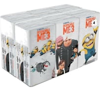 Бумажные платочки WORLD CART Гадкий Я 4-х слойные, 12 пачек по 9 листов, 21x21 см DM3/набор/12