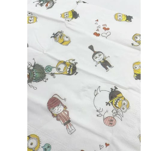 Бумажные платочки WORLD CART Гадкий Я 4-х слойные, 12 пачек по 9 листов, 21x21 см DM3/набор/12