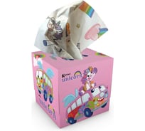 Бумажные салфетки-выдергушки WORLD CART Единорог ХИППИ с рисунком 3-х слойные, 56 шт HPP-02/розовый