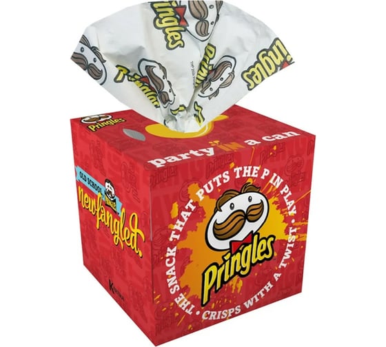 Бумажные салфетки-выдергушки WORLD CART Pringles с рисунком 3-х слойные, 56 шт PGS-FC-01/красный 1