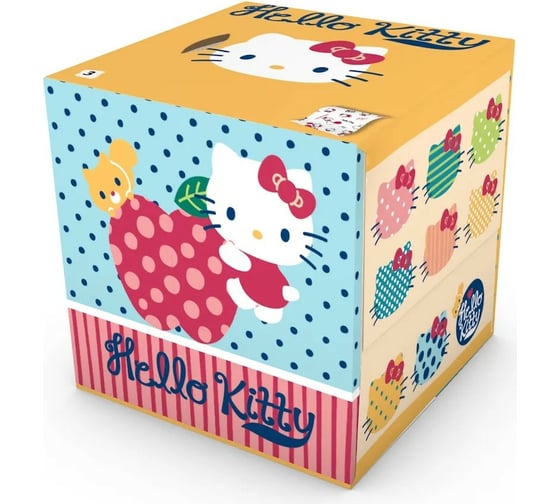 Бумажные салфетки-выдергушки WORLD CART Hello Kitty с рисунком 3-х слойные, 56 шт HLK-FC-01/заплатки 1