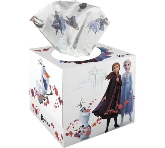 Бумажные салфетки-выдергушки WORLD CART Frozen с рисунком Магия Природы 3 слоя, 56 шт FR2-FC-3