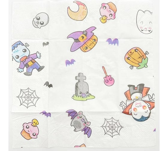 Бумажные платочки WORLD CART Helloween 4-х слойные, 1 шт HLW-HS-02/штучка