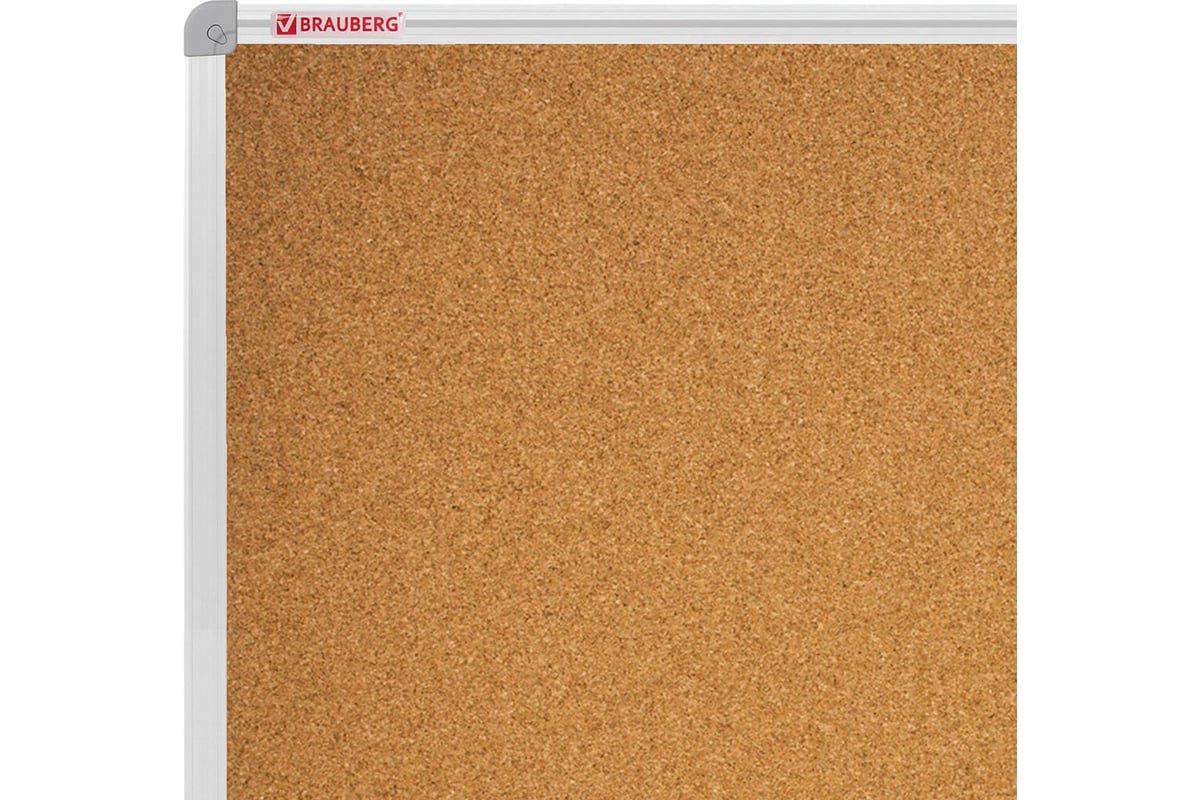 Пробковая доска для объявлений BRAUBERG 100x150 см, алюминиевая рамка ...