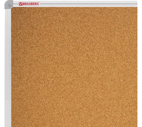 Пробковая доска для объявлений BRAUBERG 100x150 см, алюминиевая рамка 238181