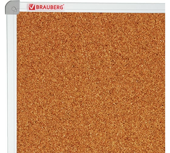 Пробковая доска BRAUBERG 70x50 см, алюминиевая рамка 238187